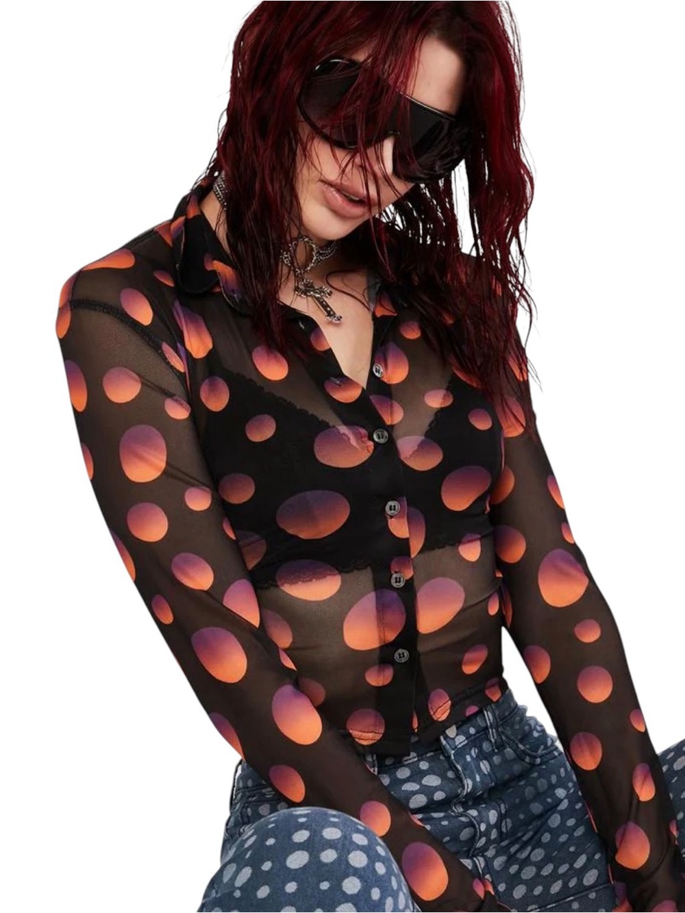 THE KRIPT JELLY BEAN MESH SHIRT size XS